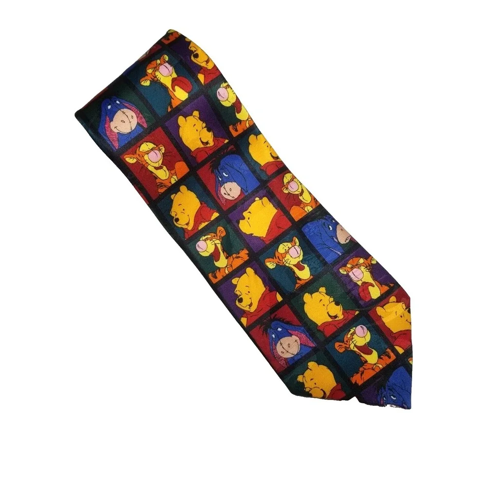 Winnie‎ the Pooh and Friends Polyester Colorful Cartoon Fun Pointed Tie